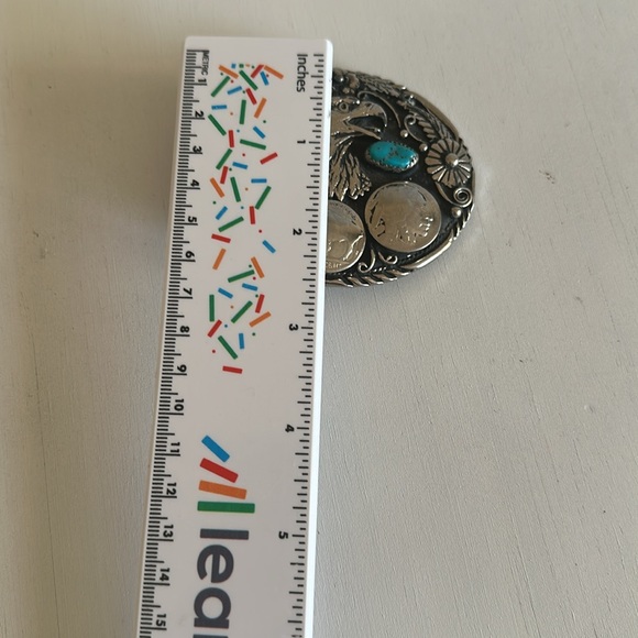 VINTAGE AMERICAN EAGLE SOUTHWEST COIN BELT BUCKLE - Picture 5 of 6